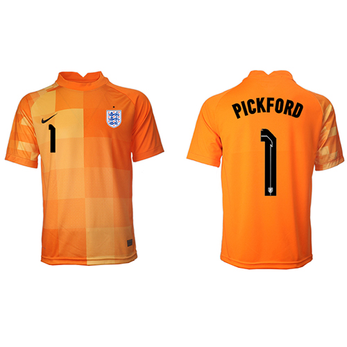 Engeland Jordan Pickford #1 Keeper Voetbalkleding Uitshirt WK 2022 Korte Mouwen